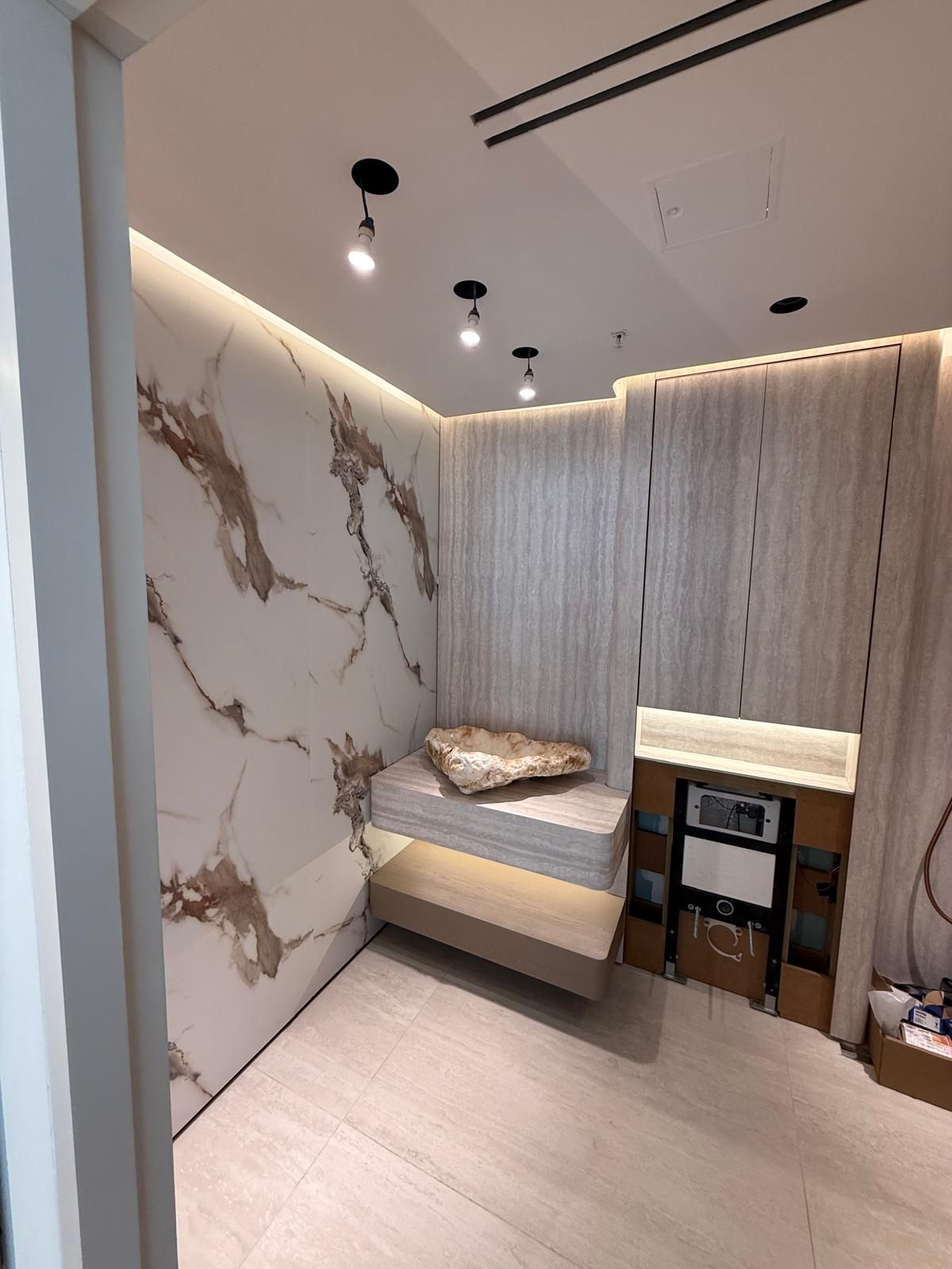 Marble feature wall and built-in unit