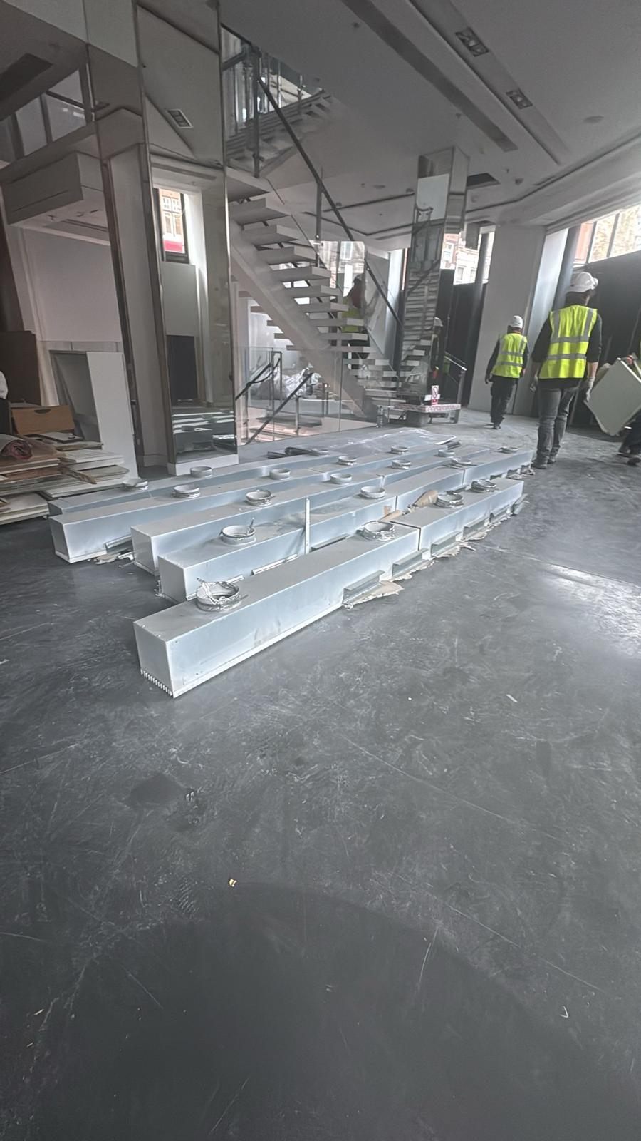 Site team at work on the ground floor
